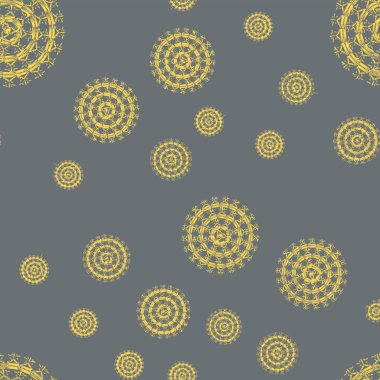 Basit renkli soyut mandala. Basit şekiller oluşan parlak dairesel süsleme. 