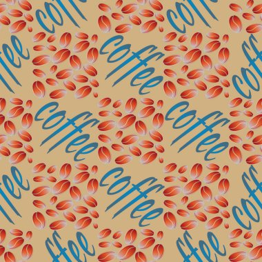 kahve çekirdekleri seamless modeli, vektör arka plan