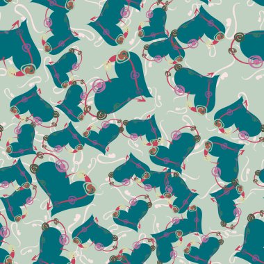 Soyut kalp doodle arka plan için seamless modeli. 