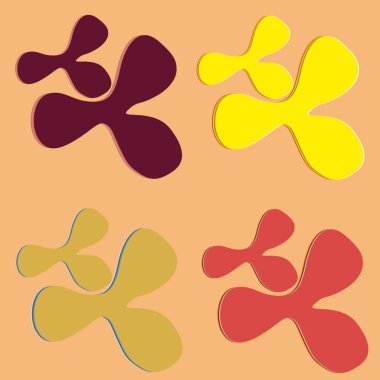 Su sıçramalarına ve parlak renkli boya arka plan üzerinde izole BLOB'lar vektör.