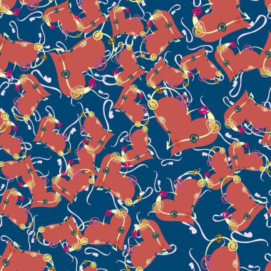 Soyut kalp doodle arka plan için seamless modeli. 