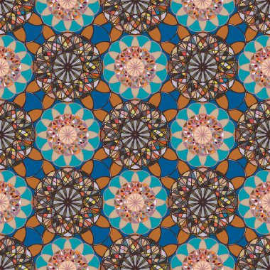 Renkli farklı renk seçenekleri sunan mozaik mandala arka plan