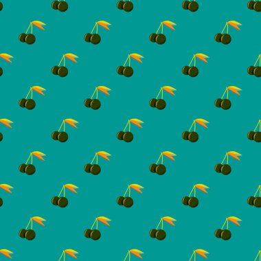 Şirin kiraz seamless modeli. Vektör çizim.