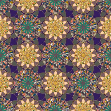 Renkli farklı renk seçenekleri sunan mozaik mandala arka plan