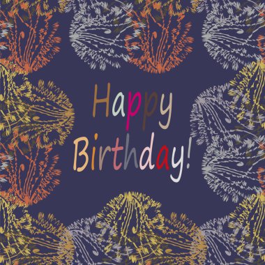 Çiçek desenli harflerle kutlu olsun çok renkli el çekilmiş