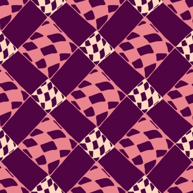 Soyut renkli geometrik Dikişsiz kareli desen arka planı için.