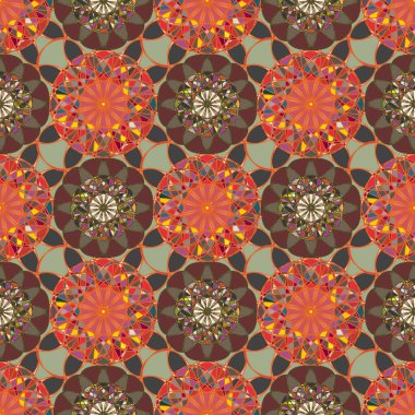 Renkli farklı renk seçenekleri sunan mozaik mandala arka plan