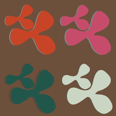 Su sıçramalarına ve parlak renkli boya arka plan üzerinde izole BLOB'lar vektör.