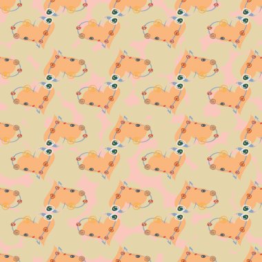 Soyut kalp doodle arka plan için seamless modeli. 