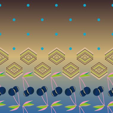 Şirin kiraz seamless modeli. Vektör çizim.