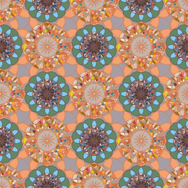 Renkli farklı renk seçenekleri sunan mozaik mandala arka plan