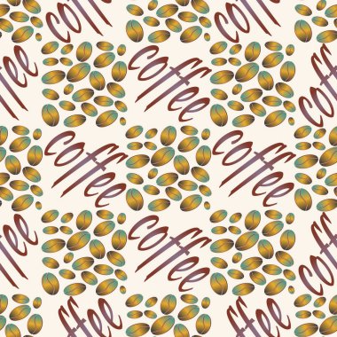 kahve çekirdekleri seamless modeli, vektör arka plan