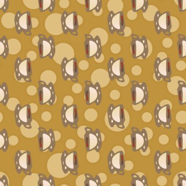 Bardak kahve veya çay arka plan seamless modeli üzerinde noktalı.