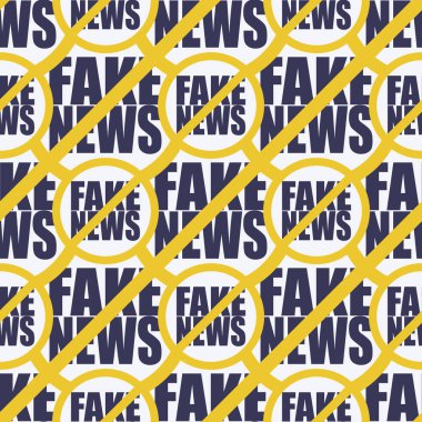 Logo sahte haberlerle kavramsal seamless modeli. İnsanlığın küresel sorunlar. Vektör çizim