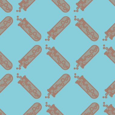 Kimya test tüpleri parlak arka plan üzerinde. Seamless modeli.