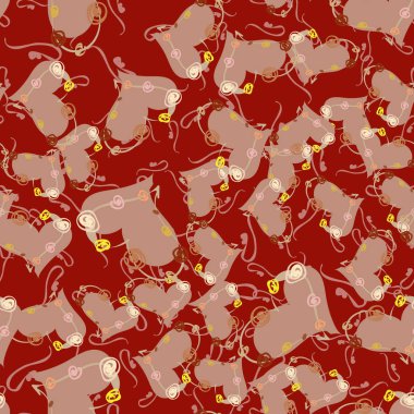 Soyut kalp doodle arka plan için seamless modeli. 