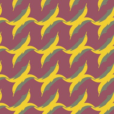 Dekoratif renkli seamless modeli sevimli yunuslar ile