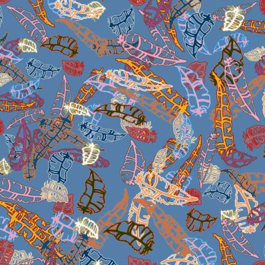 Memphis tarzı zemin ağaç yaprakları 