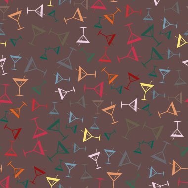 Tropik kokteyller desen, renkli kesintisiz vektör çizim