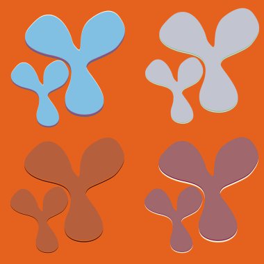 Su sıçramalarına ve parlak renkli boya arka plan üzerinde izole BLOB'lar vektör.