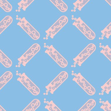 Kimya test tüpleri parlak arka plan üzerinde. Seamless modeli.