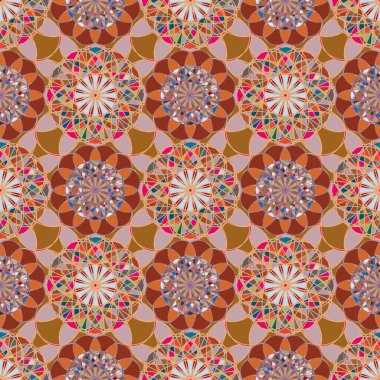 Renkli farklı renk seçenekleri sunan mozaik mandala arka plan