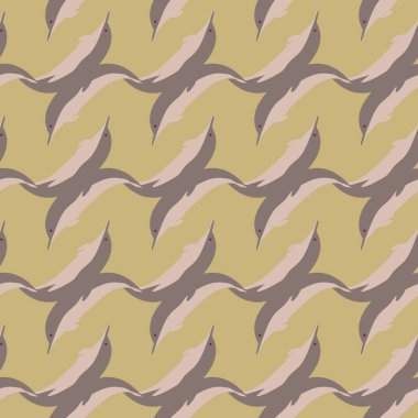 Dekoratif renkli seamless modeli sevimli yunuslar ile