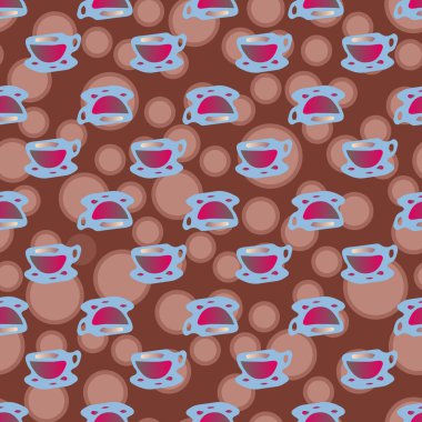 Bardak kahve veya çay arka plan seamless modeli üzerinde noktalı.