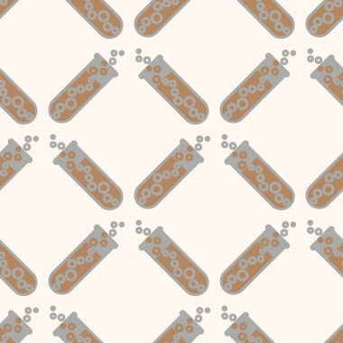 Kimya test tüpleri parlak arka plan üzerinde. Seamless modeli.