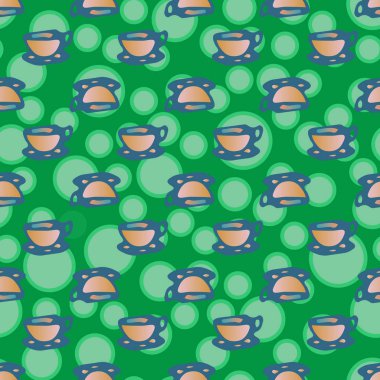 Bardak kahve veya çay arka plan seamless modeli üzerinde noktalı.