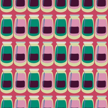 Kavanoz ile rustik ev konserve yeni dikişsiz desen arka planı için.