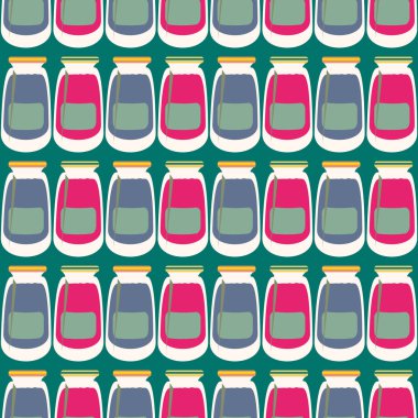 Kavanoz ile rustik ev konserve yeni dikişsiz desen arka planı için.