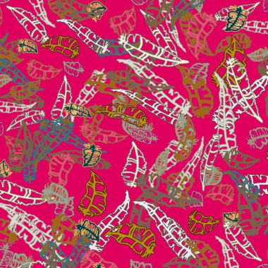 Memphis tarzı zemin ağaç yaprakları 