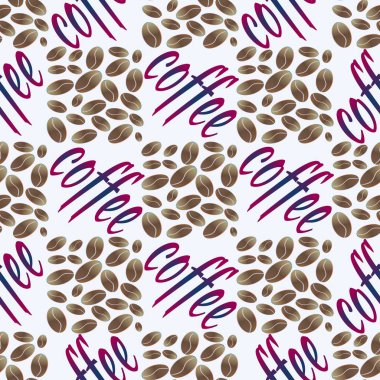 kahve çekirdekleri seamless modeli, vektör arka plan