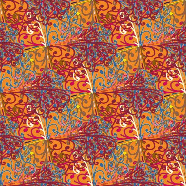 Soyut Dikişsiz renkli desen, vektör çizim