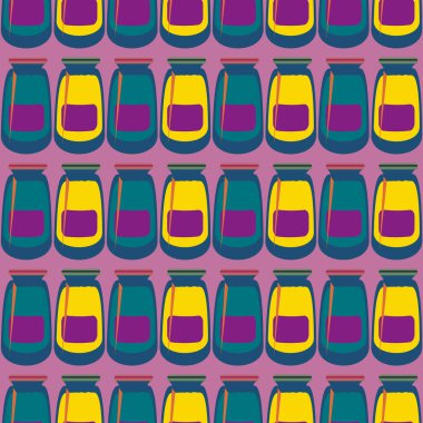 Kavanoz ile rustik ev konserve yeni dikişsiz desen arka planı için.