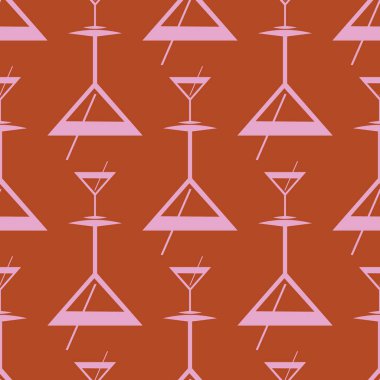 Tropik kokteyller desen, renkli kesintisiz vektör çizim