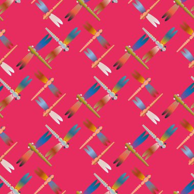 Dekoratif renkli seamless modeli ile şirin yusufçuk