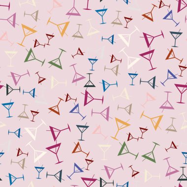 Tropik kokteyller desen, renkli kesintisiz vektör çizim