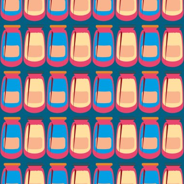 Kavanoz ile rustik ev konserve yeni dikişsiz desen arka planı için.