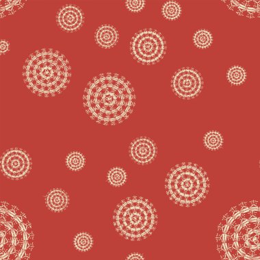 Basit renkli soyut mandala. Basit şekiller oluşan parlak dairesel süsleme. 