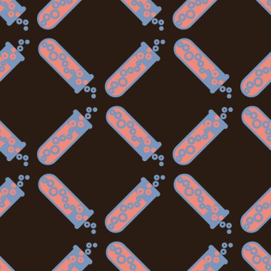 Kimya test tüpleri parlak arka plan üzerinde. Seamless modeli.