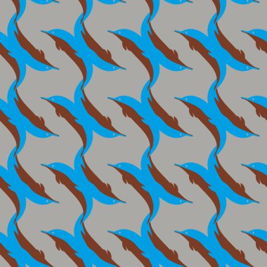 Dekoratif renkli seamless modeli sevimli yunuslar ile