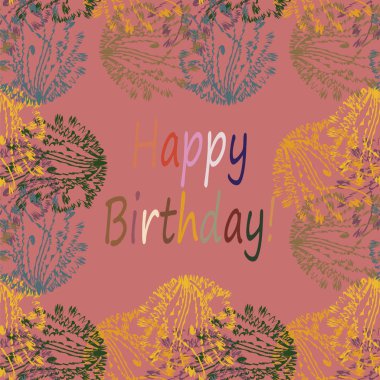 Çiçek desenli harflerle kutlu olsun çok renkli el çekilmiş