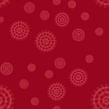 Basit renkli soyut mandala. Basit şekiller oluşan parlak dairesel süsleme. 