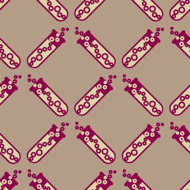 Kimya test tüpleri parlak arka plan üzerinde. Seamless modeli.