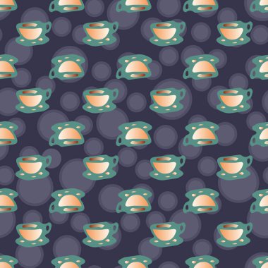 Bardak kahve veya çay arka plan seamless modeli üzerinde noktalı.