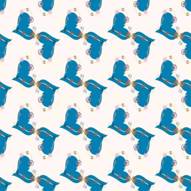 Soyut kalp doodle arka plan için seamless modeli. 