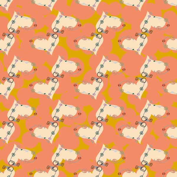 Soyut kalp doodle arka plan için seamless modeli. 