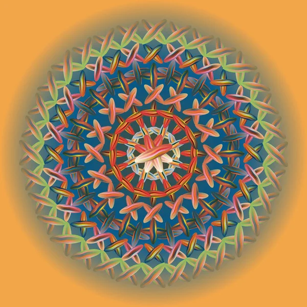 Mandala Abstrait Coloré Simple Ornement Circulaire Lumineux Composé Formes Simples — Image vectorielle